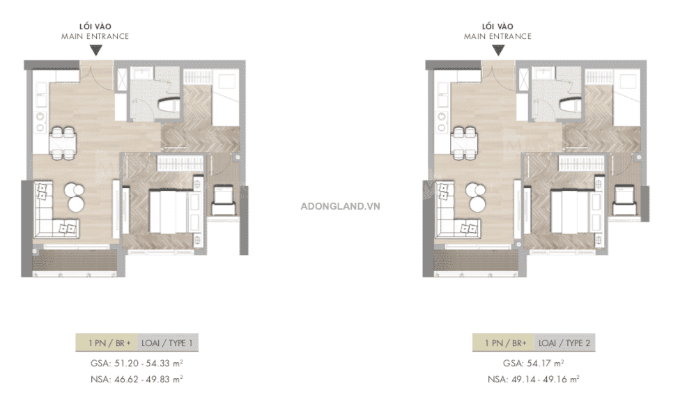 layout căn hộ 1pn+