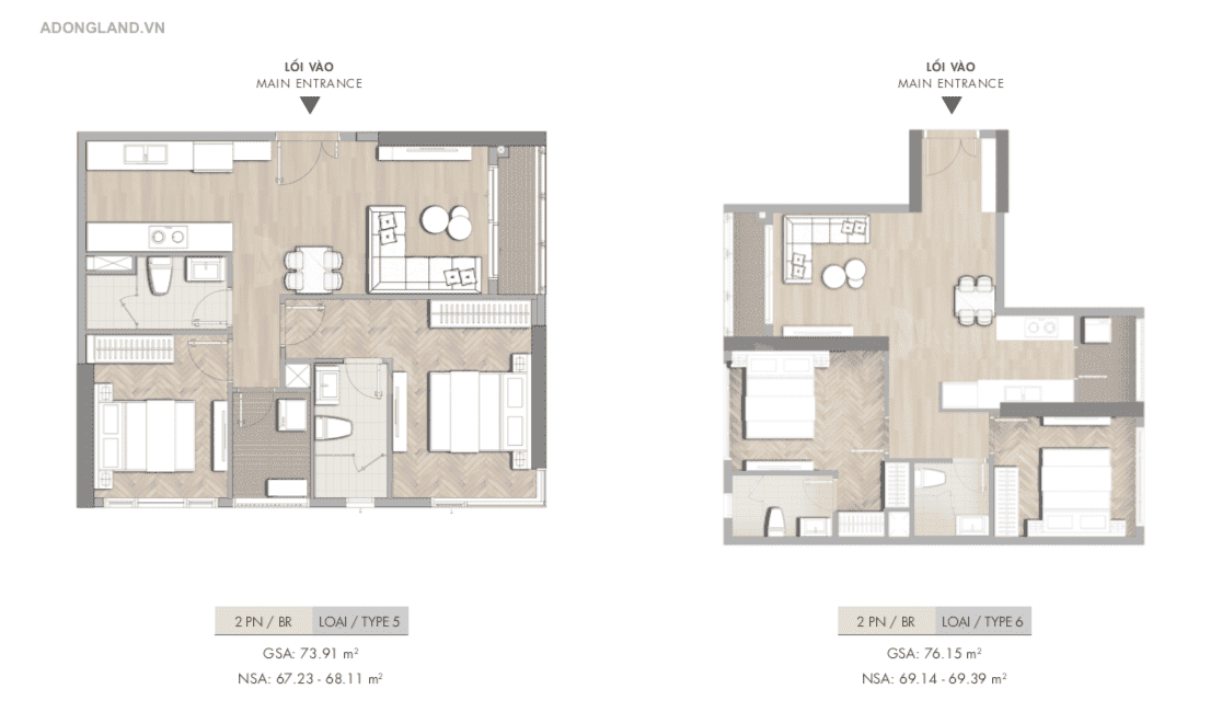 layout căn hộ 2pn masteri centre point
