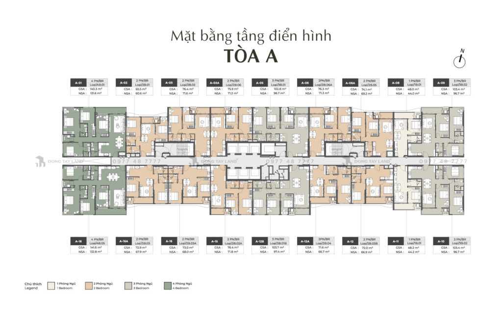 Mặt bằng LUMIERE Midtown Tòa A