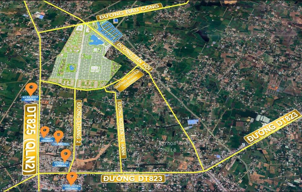 vị trí Vinhomes Green City Hậu Nghĩa