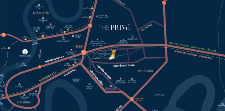 Vị trí The Privé – Dự án căn hộ của Đất Xanh tại Quận 2