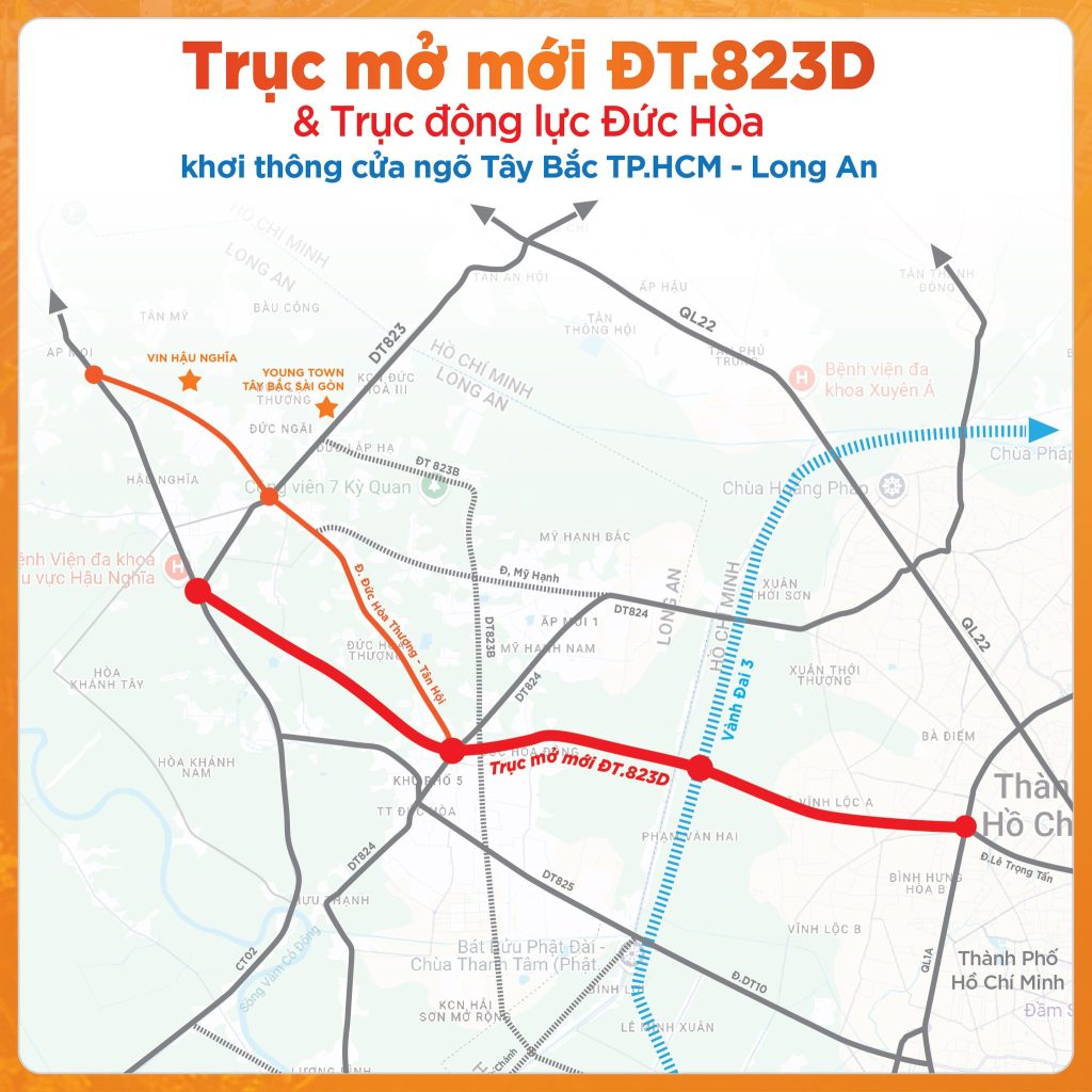ĐT 823D - phát triển Vinhomes Green City Long An