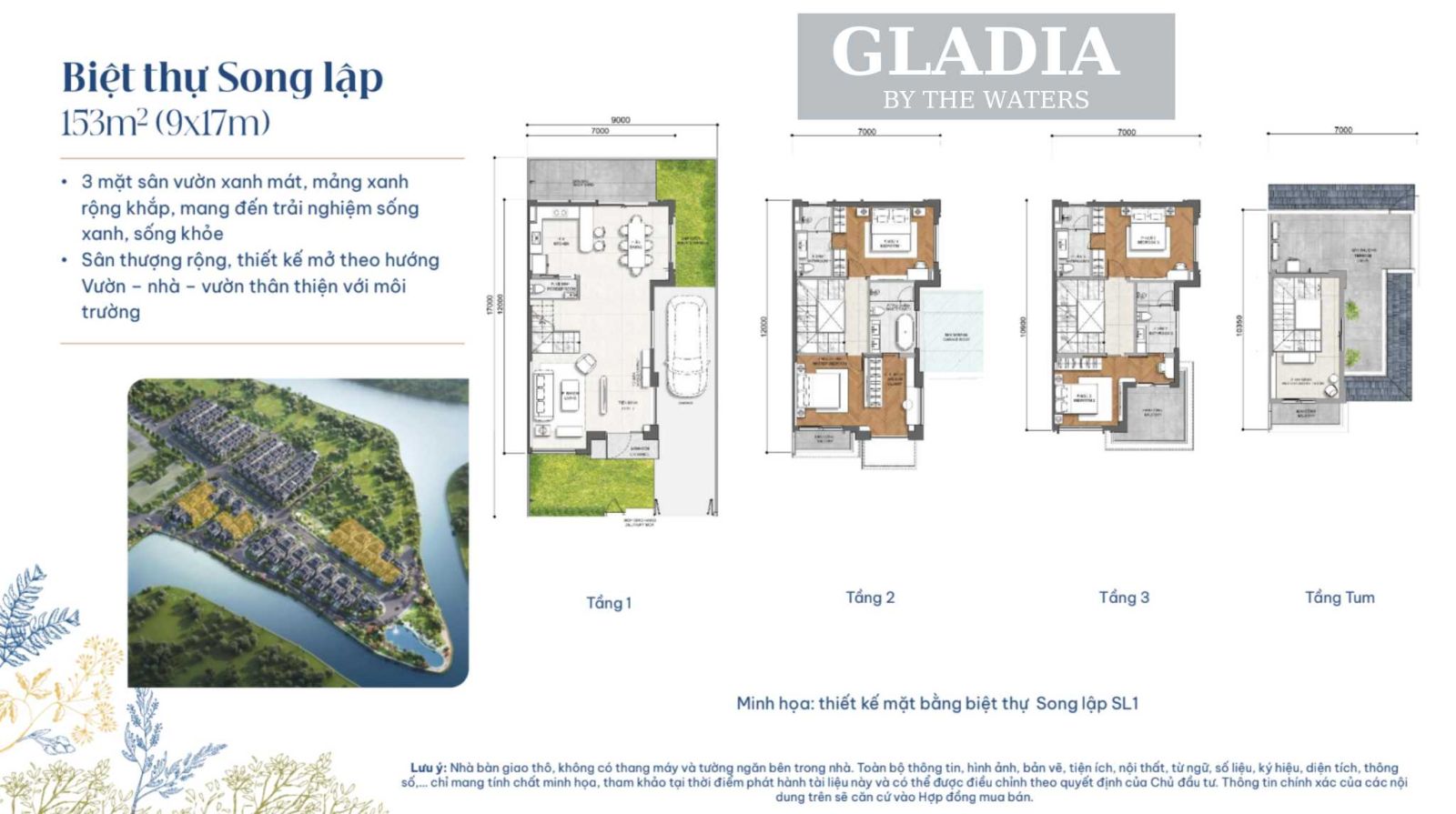 Mặt bằng Layout Biệt thự Song lập Gladia Khang Điền Thủ Đức