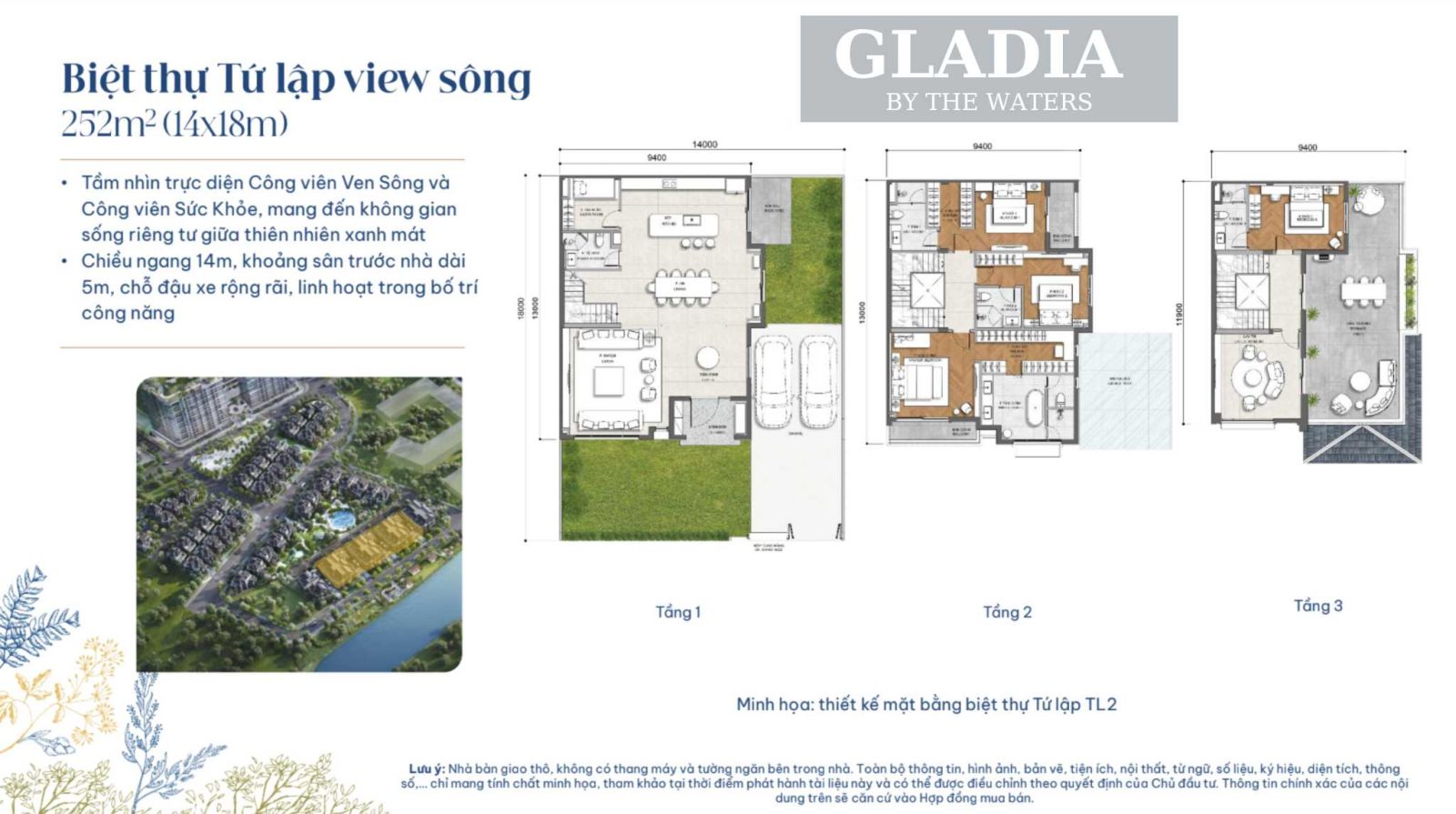 layout thiết kế Gladia by The Waters Thủ Đức