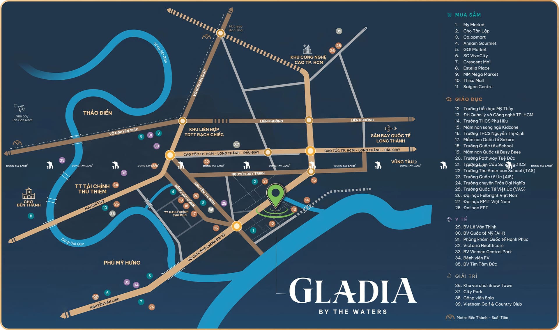 vị trí gladia khang điền