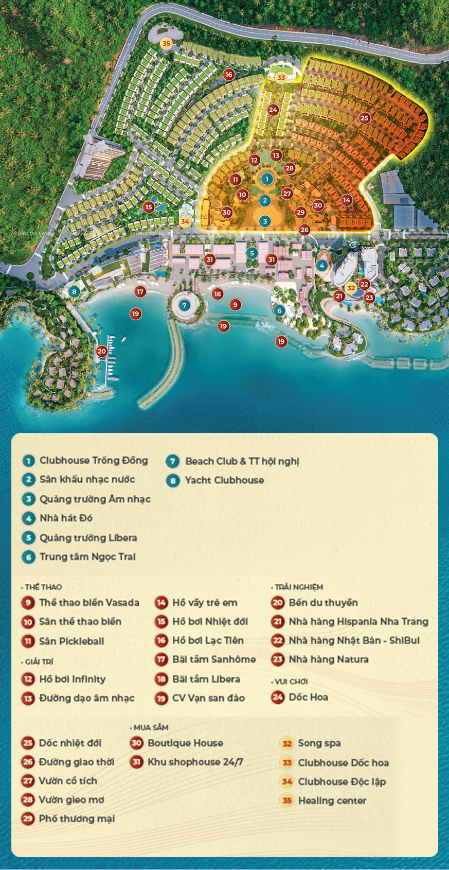thiết kế Mặt bằng tiện ích La Tiên Villa Nha Trang mobile