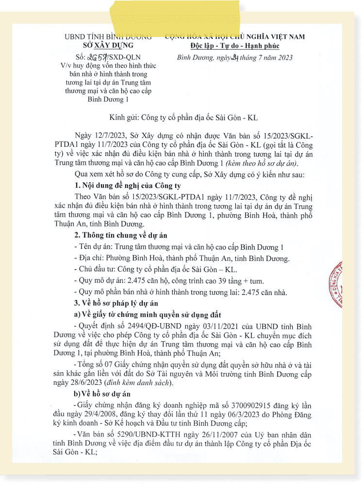 hình pháp lý căn hộ La Pura Thuận An, Bình Dương