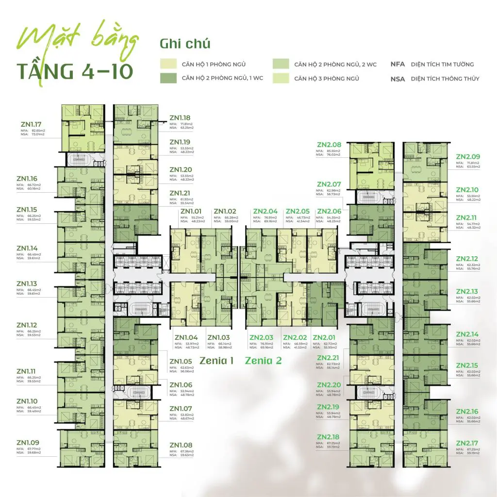 mặt bằng tầng La Pura
