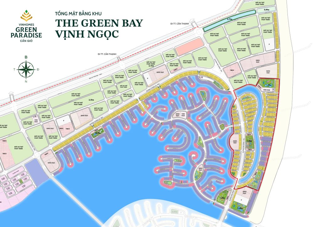 quy hoạch mặt bằng the green bay - vịnh ngọc