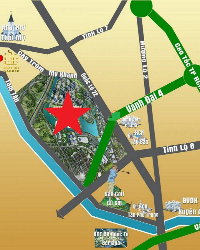 bản đồ vị trí Vinhomes Hóc Môn