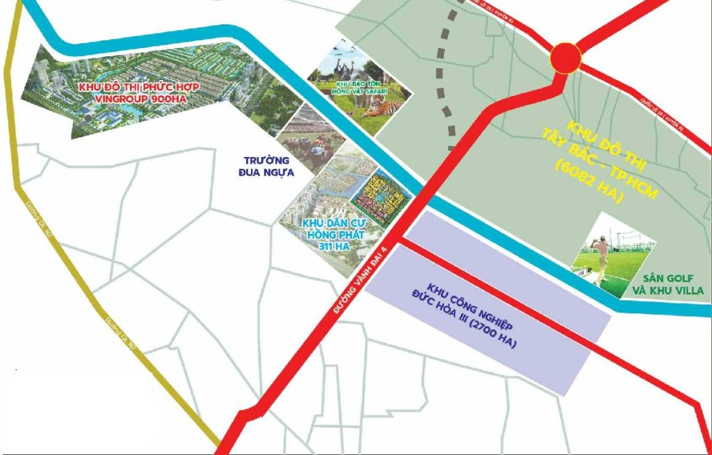 bản đồ hạ tầng vị trí Vinhomes Hóc môn