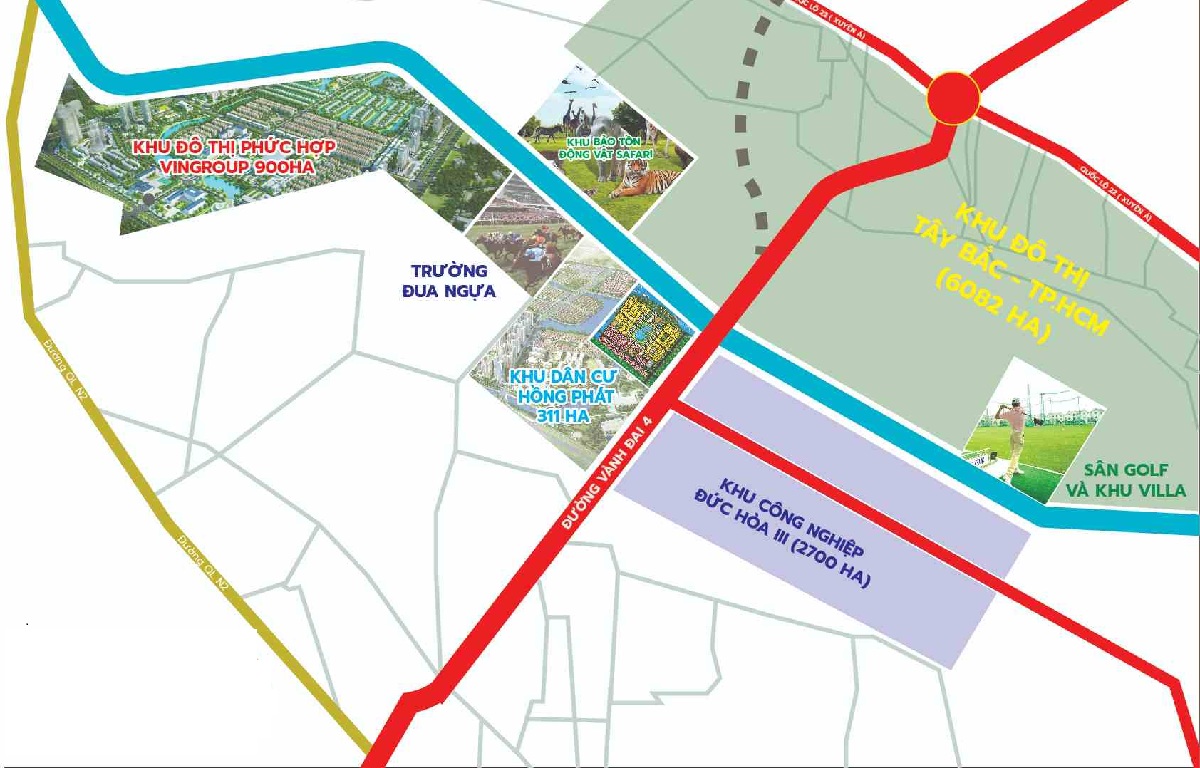 bản đồ hạ tầng vị trí Vinhomes Hóc môn