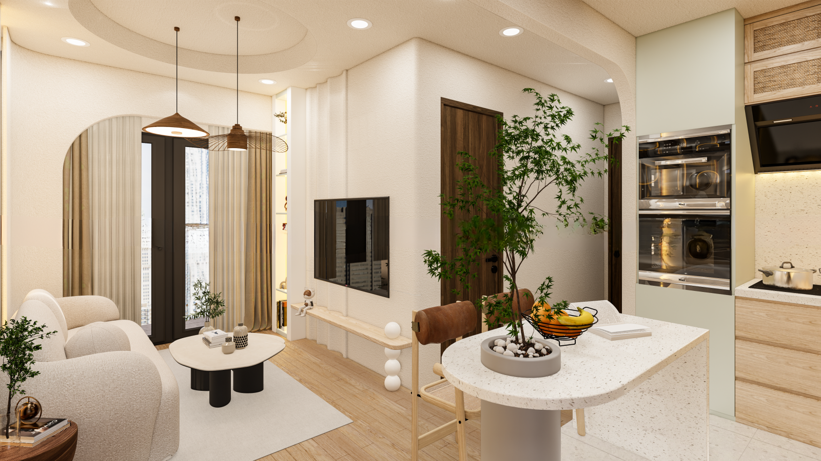 phối cảnh nội thất Vinhomes Hóc Môn