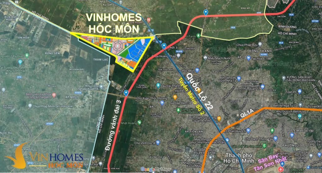 chi tiết vị trí Vinhomes Hóc Môn
