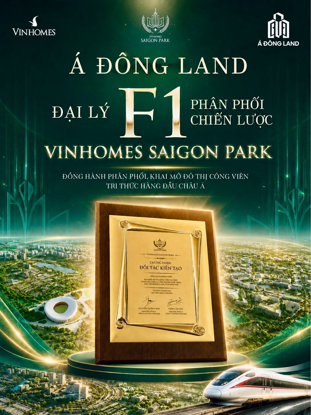 Chứng nhận đại lý F1 Vinhomes Saigon Park