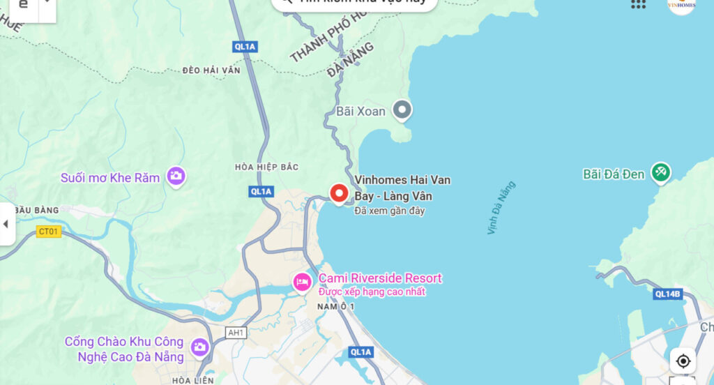 map vị trí dự án Vinhomes hải vân bay