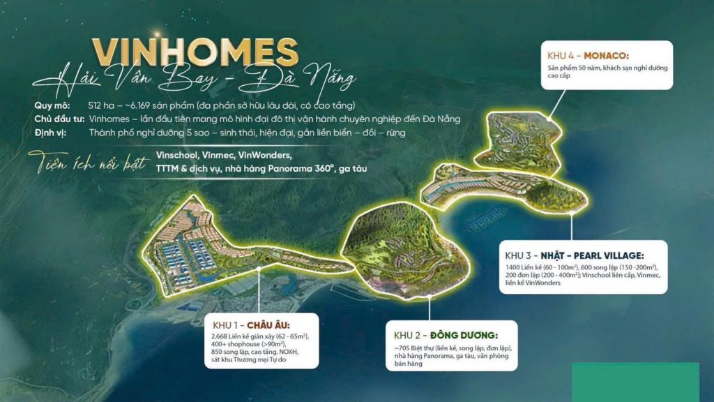 sản phẩm từng khu Vinhomes hải vân bay