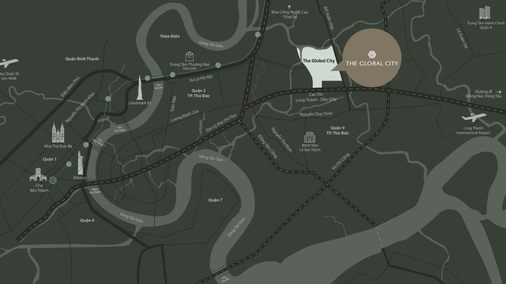 hạ tầng Vị trí dự án The Global City Quận 2 của tập đoàn Masterise Homes