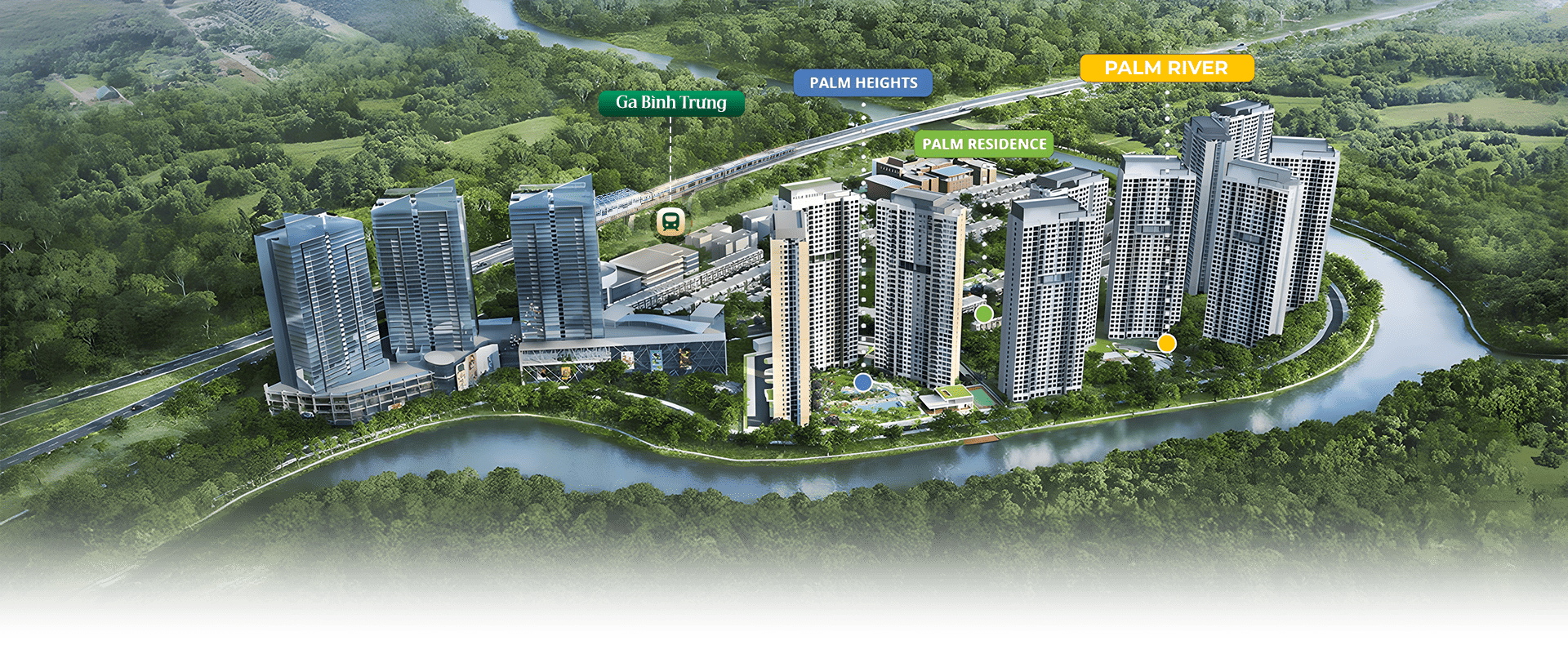 các phân khu đang mở bán palm city