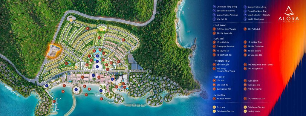 tổng mặt bằng tiện ích alora nha trang